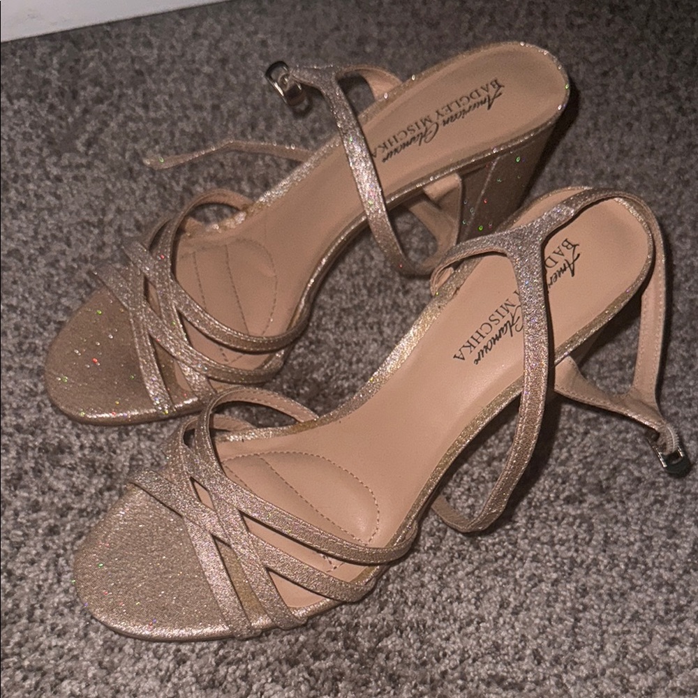 Anastasia Gold High Heeled Sandals